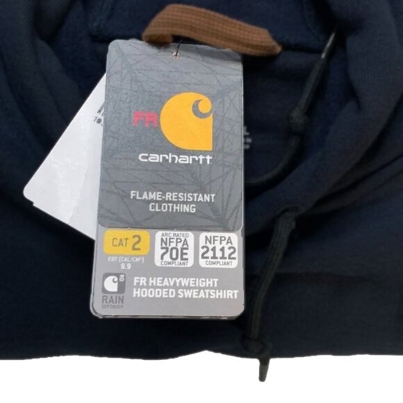NEW Carhartt FR Flame Resistant Hoodie Sweatshirt!  Heavyweight  Navy  102907 - Picture 4 of 5